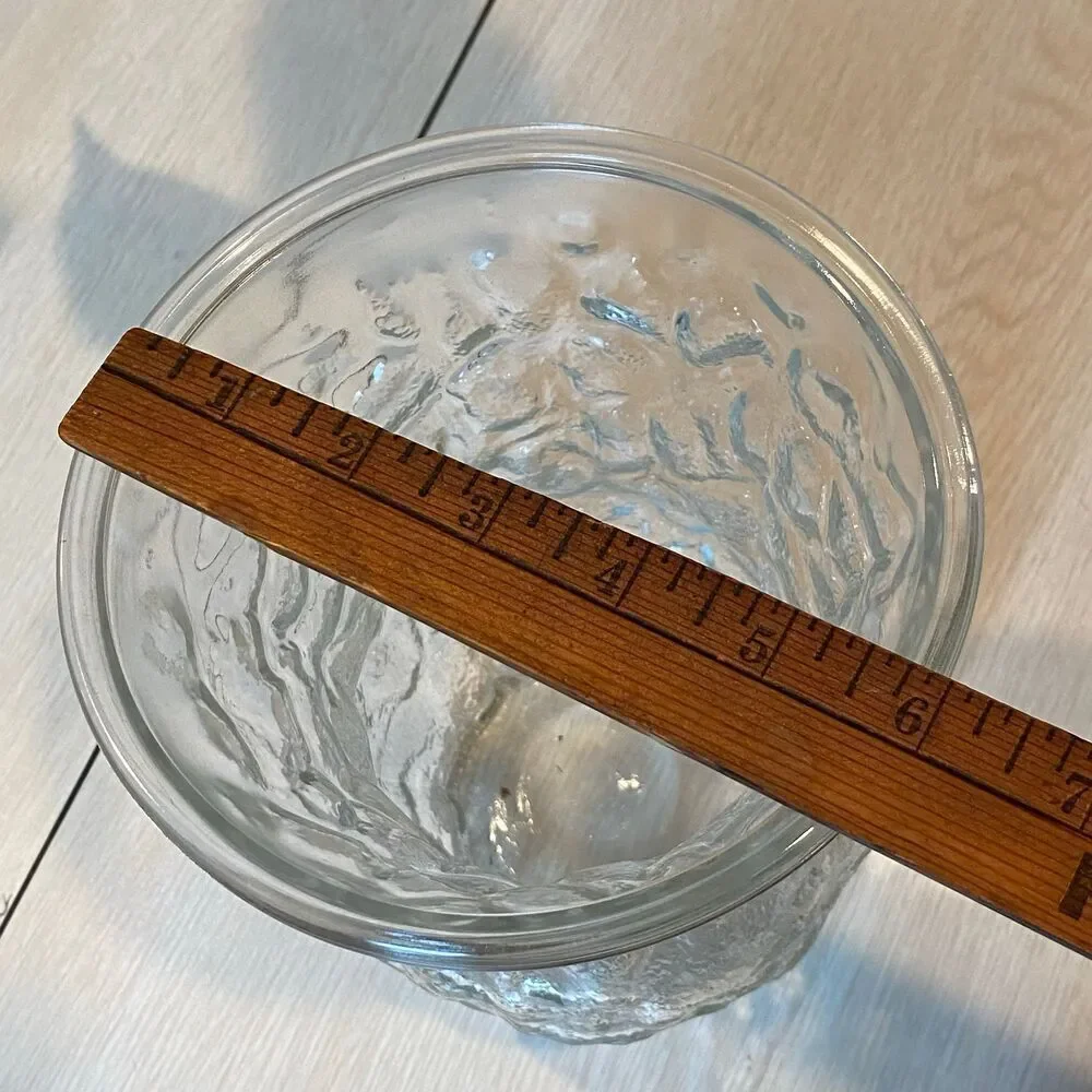 Vintage Large Vase Clear Crinkle Glass 8”